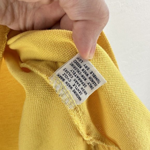 Vtg Pin-Hi Arrow Stripe Color Block Polo Golf Shirt Purple Green Yellow 80s XL - Picture 4 of 8